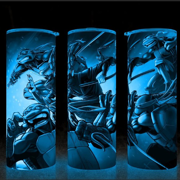 Glow in the Dark Ninja Turtles Anime Cup Mug Tumbler - Picture 1 of 4
